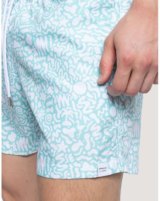 Apreslife Blue Under The Sea Swim Shorts for men