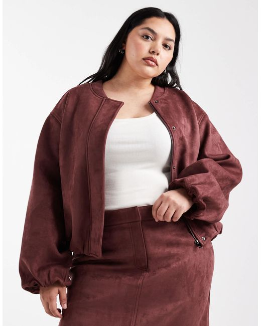 4th & Reckless Purple – bomberjacke aus wildlederimitat