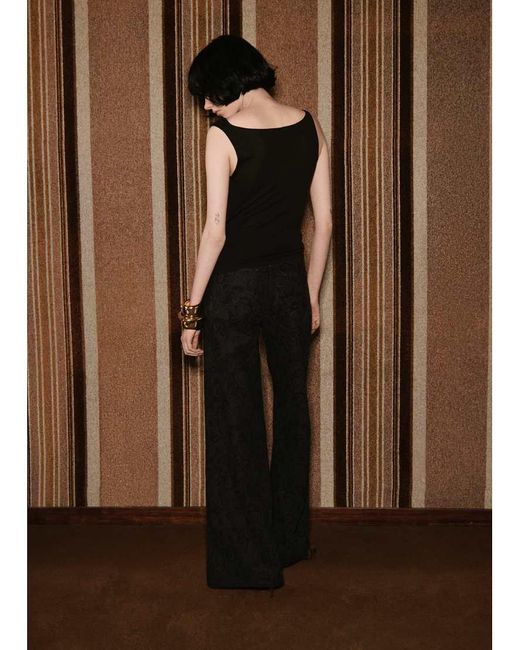 Mango Brown Carmen 100% Cotton Wide Leg Jean