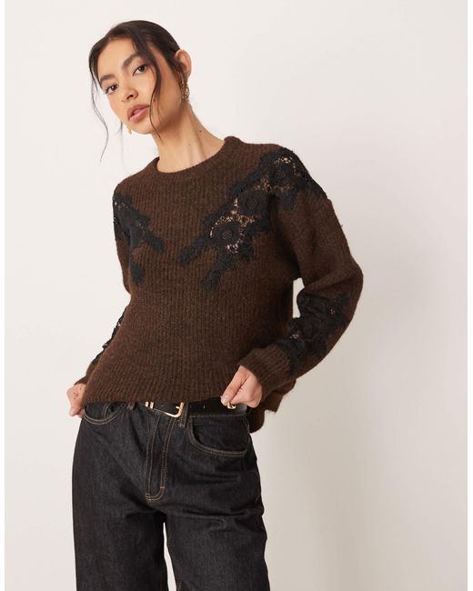 ASOS Brown – kastiger pullover