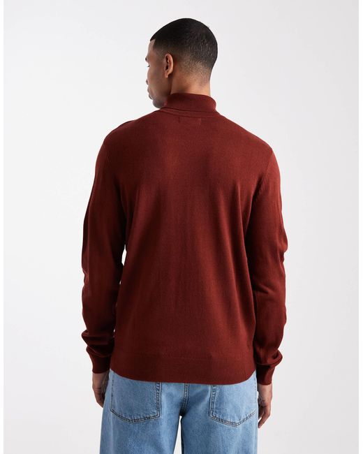 Threadbare – rollkragenpullover in Red für Herren
