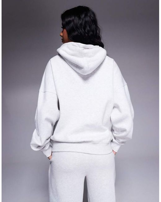 Kaiia Gray Embroidered Logo Hoodie Co-ord