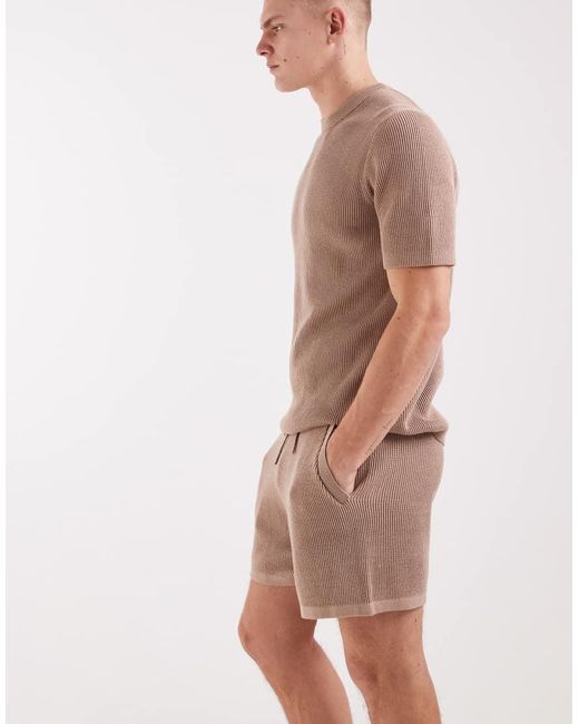 ASOS Natural Rib Knit Shorts for men
