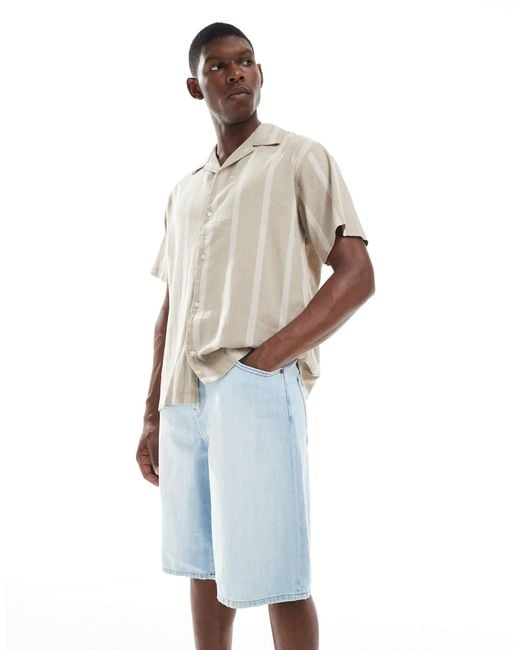 Only & Sons Blue Carl Super baggy Fit Denim Short for men