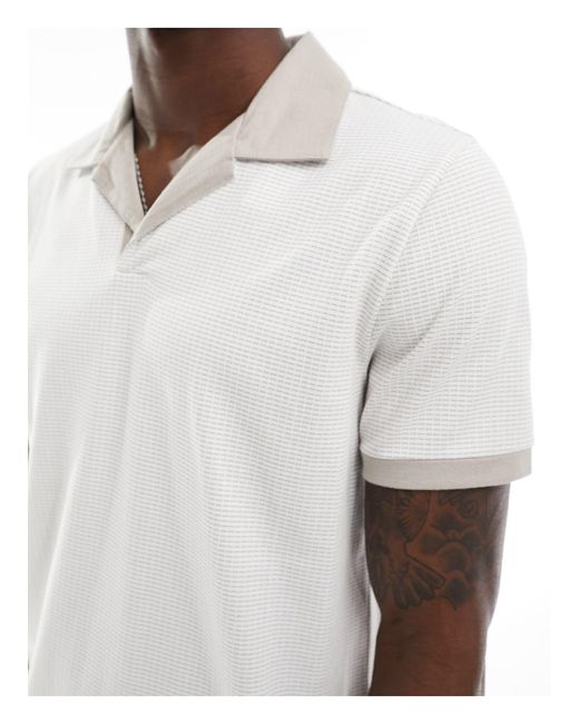Hollister White Collar Knitted Shirt for men
