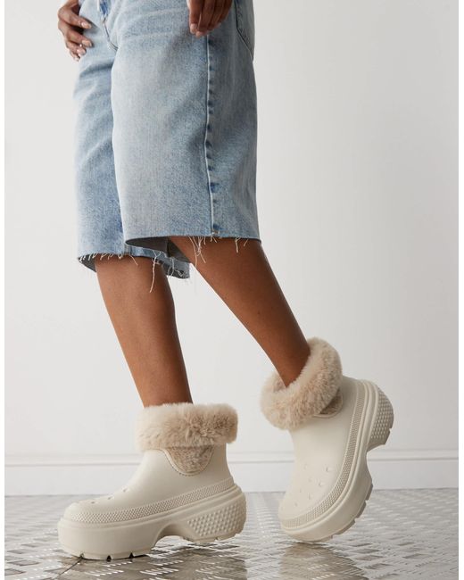 CROCSTM Blue Stomp Lined Boots