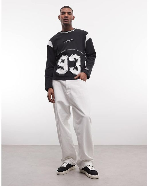 AND1 Blue 93 Logo Panel Sweatshirt for men