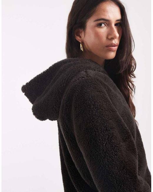 ONLY Black Hooded Teddy Jacket