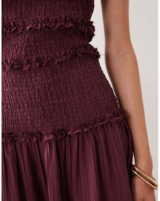 ASOS Purple Asos Design Tall Crinkle Maxi Dress With Shirred Dropped Waist