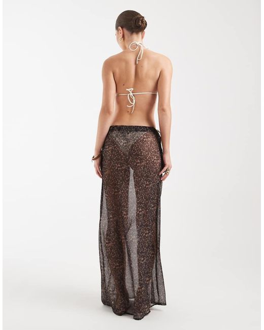 Aray Natural Sheer Beach Maxi Skirt
