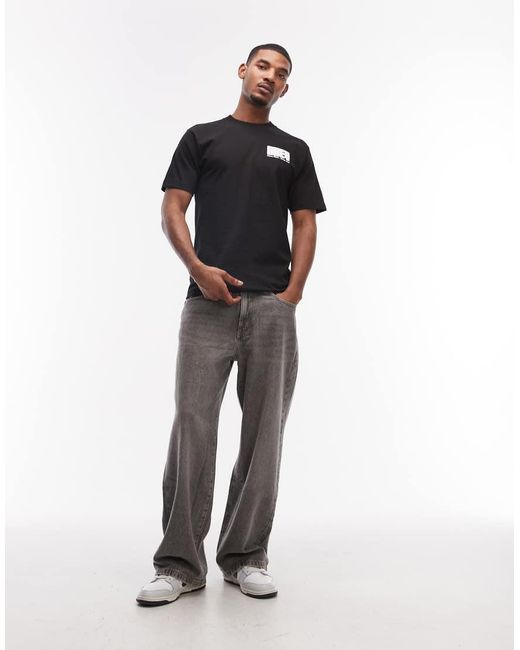 Obey Gray Heavy Ideas Logo T-shirt With Back Print for men