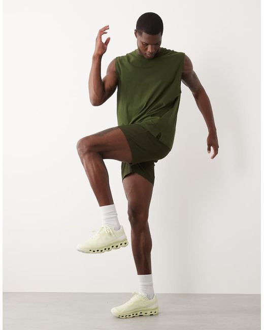 4505 Green Icon Cotton Oversized Pump Training Tank With Quick Dry Finish for men