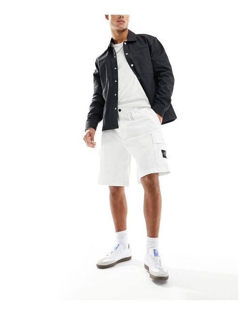 Pantaloncini cargo bianchi di Calvin Klein in Black da Uomo