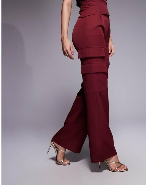 Kaiia Exclusive Tailored Pocket Detail Wide Leg Pants