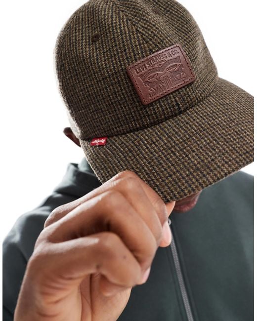 Levi's – relaxed fit dad-baseballkappe aus em cord mit logo-aufnäher aus leder in Brown für Herren