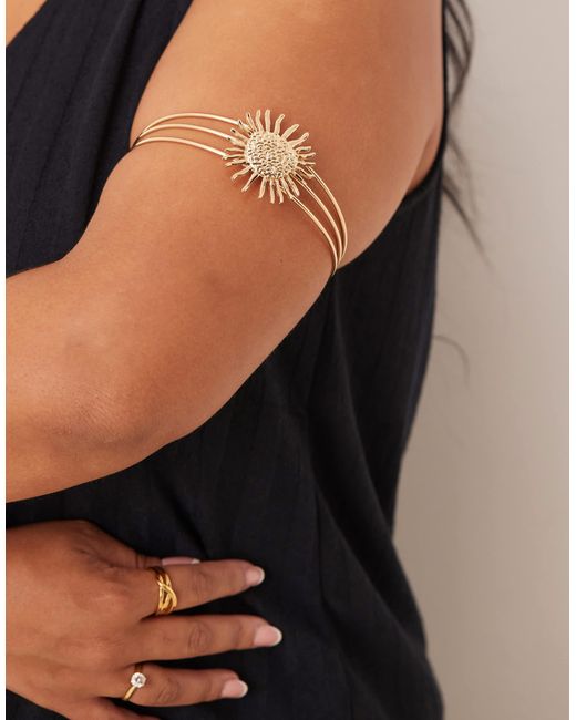 Asos design curve - manchette en émail à motif soleil ASOS en coloris Black