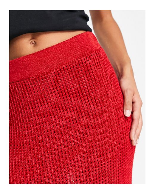 Mango Midi Skirt in Red | Lyst