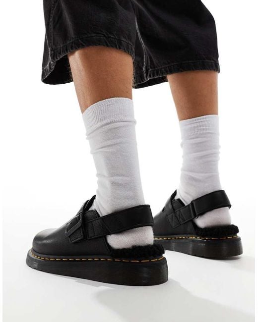 Dr. Martens Black Jorge Ii Fur Lined Mules for men