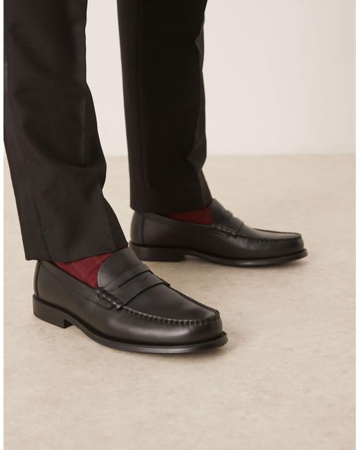 Mango Black Classic Loafer for men