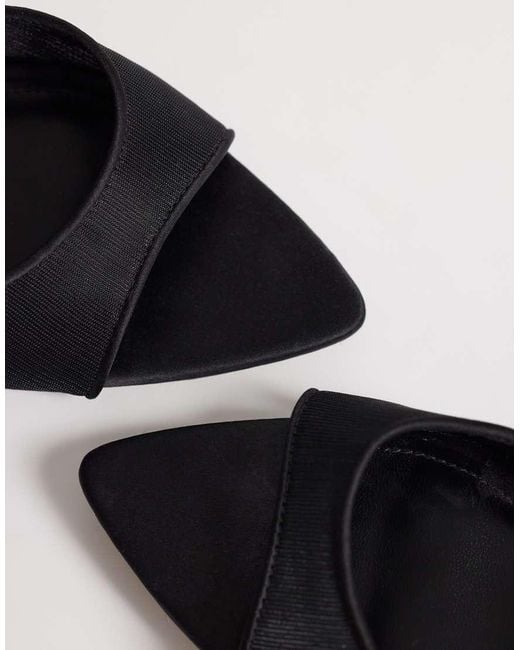 Mango Black Mesh Mules