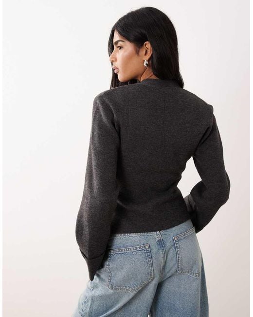 Gina Tricot Black Long Sleeve Knitted Sculptured Cardigan
