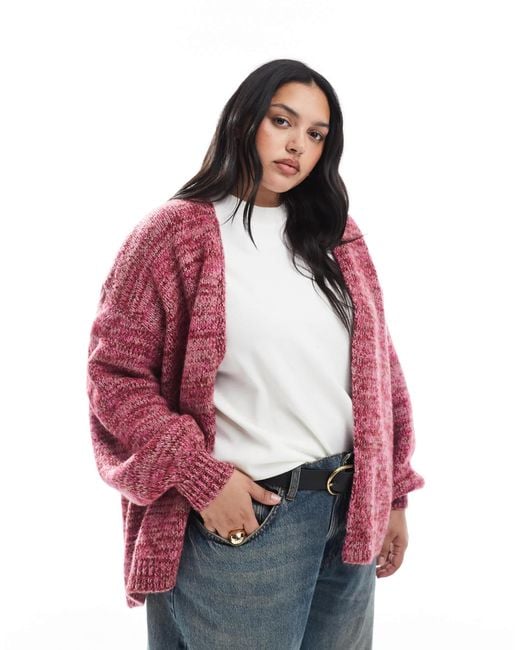 ASOS Red Asos Design Curve Knitted Edge To Edge Cardigan