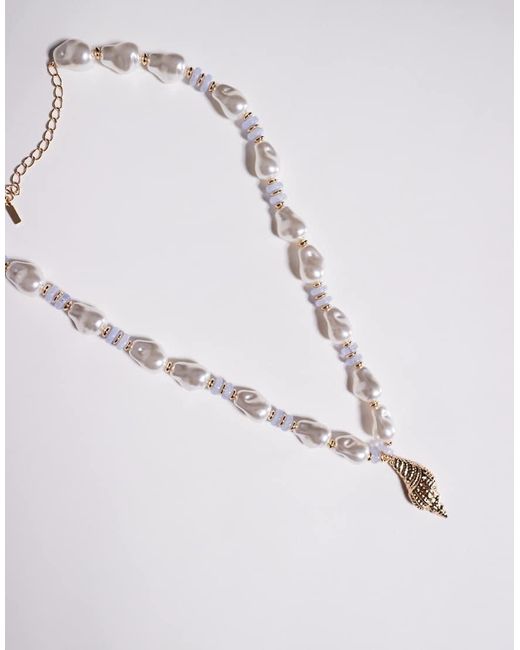 Collar De Cuentas Gruesas Con Charm De Concha Beachvibes De ALDO de color Blue