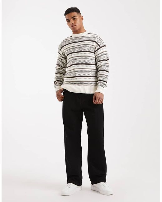 Only & Sons Gray Textured Crew Neck Knit for men