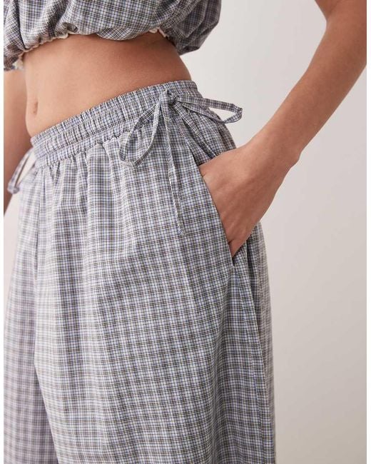 Ghospell Gray Elastic Waist Tie Side Detail Balloon Pants