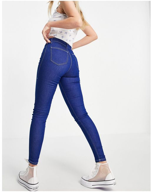 TOPSHOP Denim Joni Jeans in Blue | Lyst