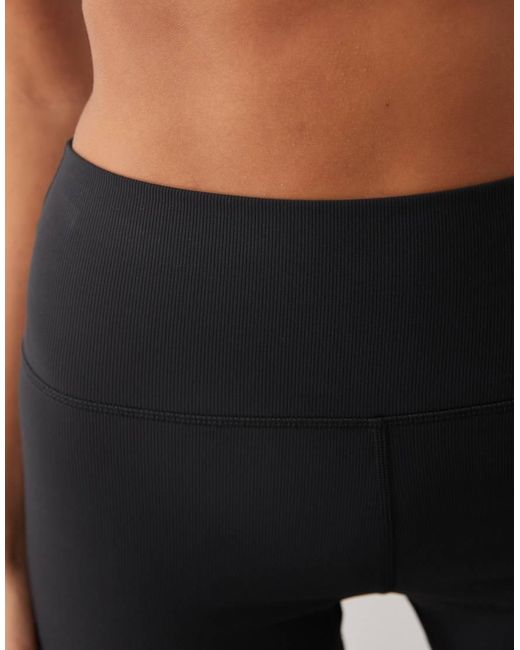 4505 Black Micro Rib 3" High Waist Legging Short