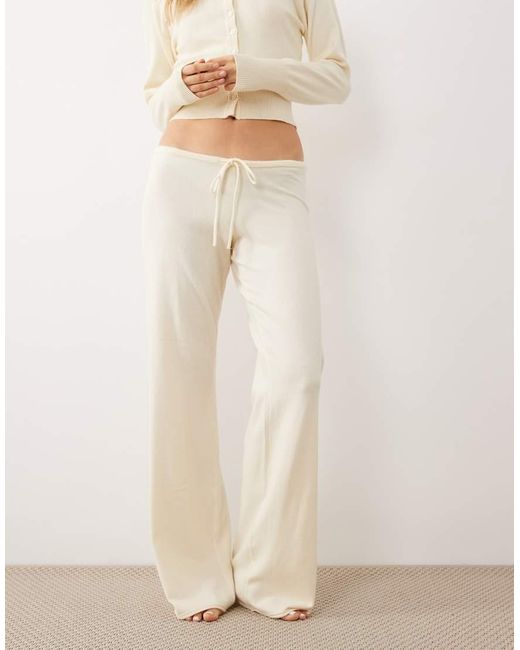 Gina Tricot Natural Co-ord Relaxed Fit Knitted Trousers