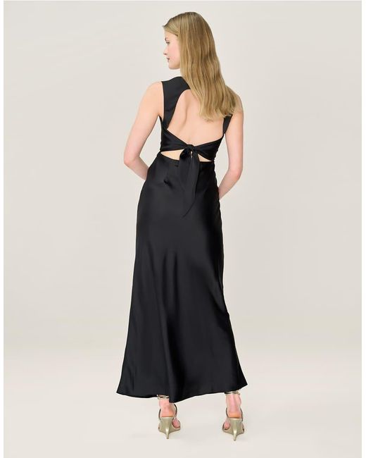 OMNES White Dresses Nova Satin Midi Dress With Open Back