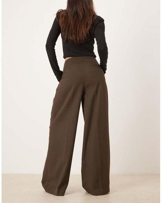 Mango Brown Seam Front Tailored Pants