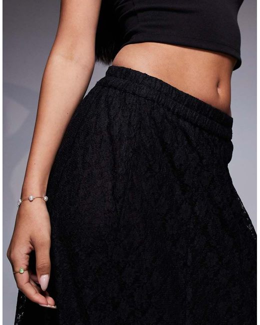 ASOS Full Lace Godet Maxi Skirt in Black | Lyst UK