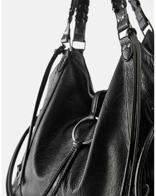 Pull&Bear Black Tote bag mit ring-detail