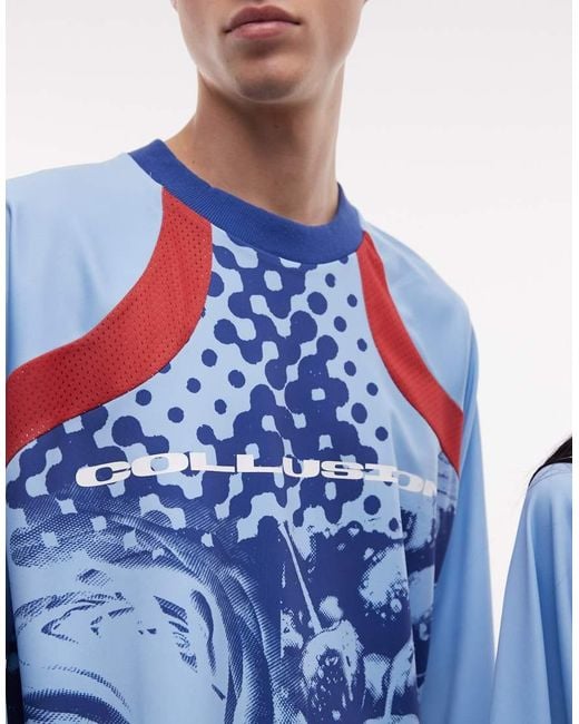 Collusion Blue Unisex Football T-shirt