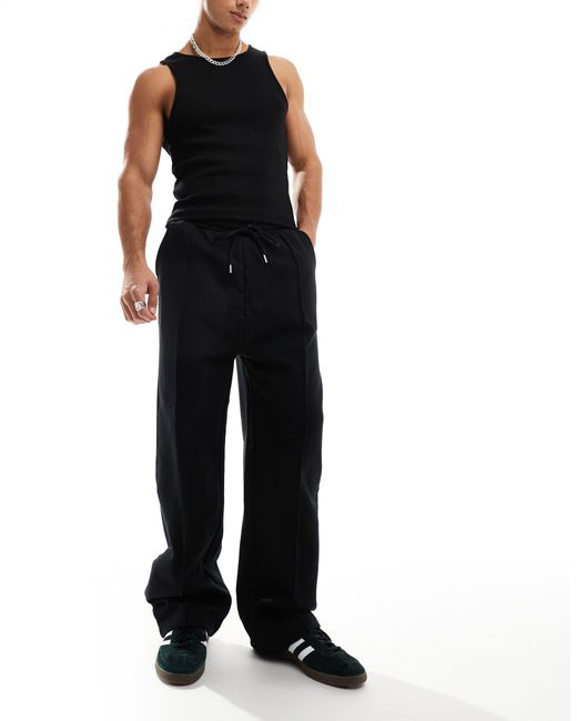 ASOS – schwere oversize-jogginghose in Black für Herren