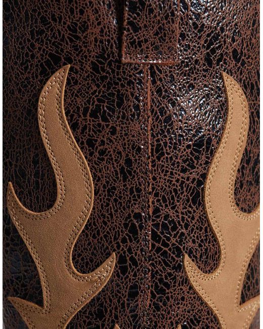 Glamorous Brown Cowboy Knee Boots