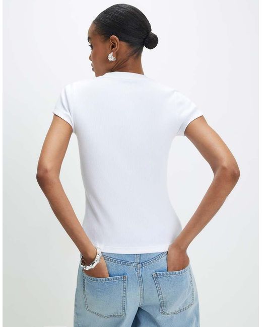 River Island White Ribbed Fitted T-Shirt Multipack