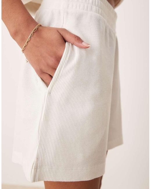 ASOS Natural Longline Waffle Short