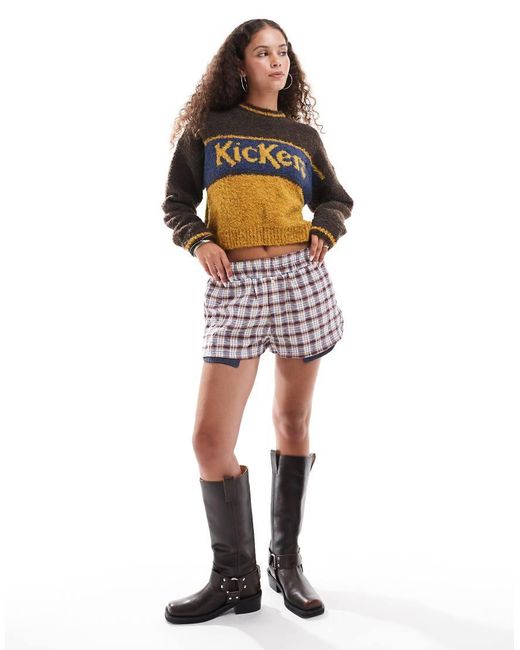 Kickers Multicolor Boucle Boxy Fit Knitted Jumper With Logo