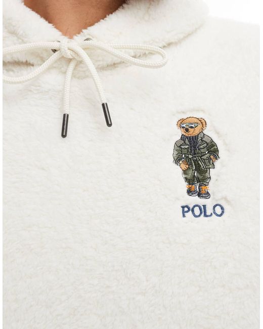 Polo Ralph Lauren – kapuzenpullover aus teddyfell in White für Herren