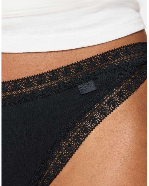 KBX Black 3 Pack Cotton Thong