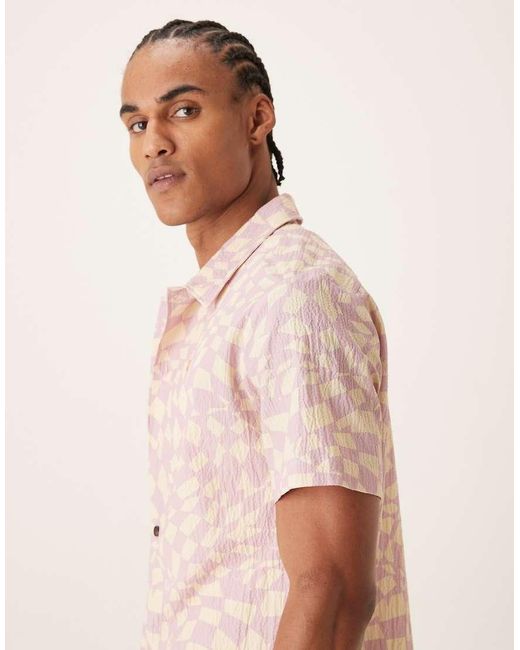 Farah Natural Angelo Short Sleeve Abstract Print Shirt for men