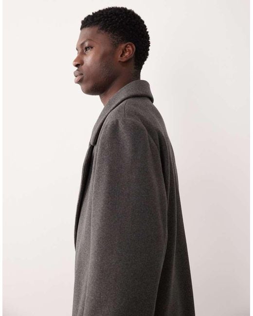 ASOS Black Wool Look Longline Coat for men