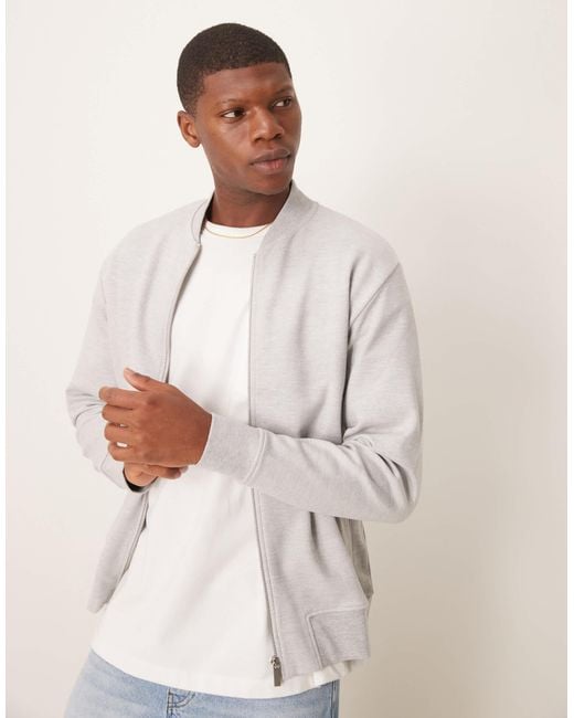 SELECTED Natural Jersey Bomber Jacket for men