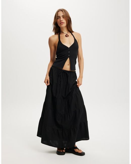 Cotton On Black Haven Multi Tiered Maxi Skirt