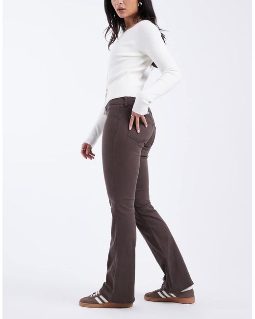 ASOS Natural Stretch Tab Detail Flare With Button Detail