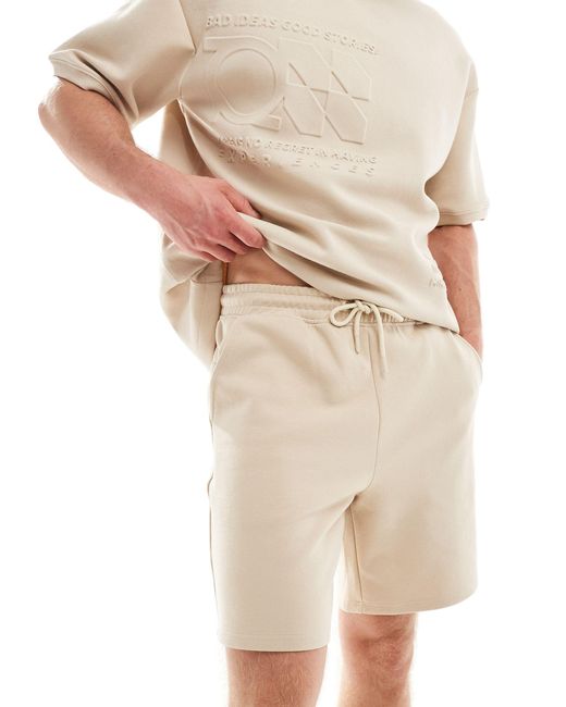 Pantaloncini color sabbia con dettaglio di Pull&Bear in Natural da Uomo